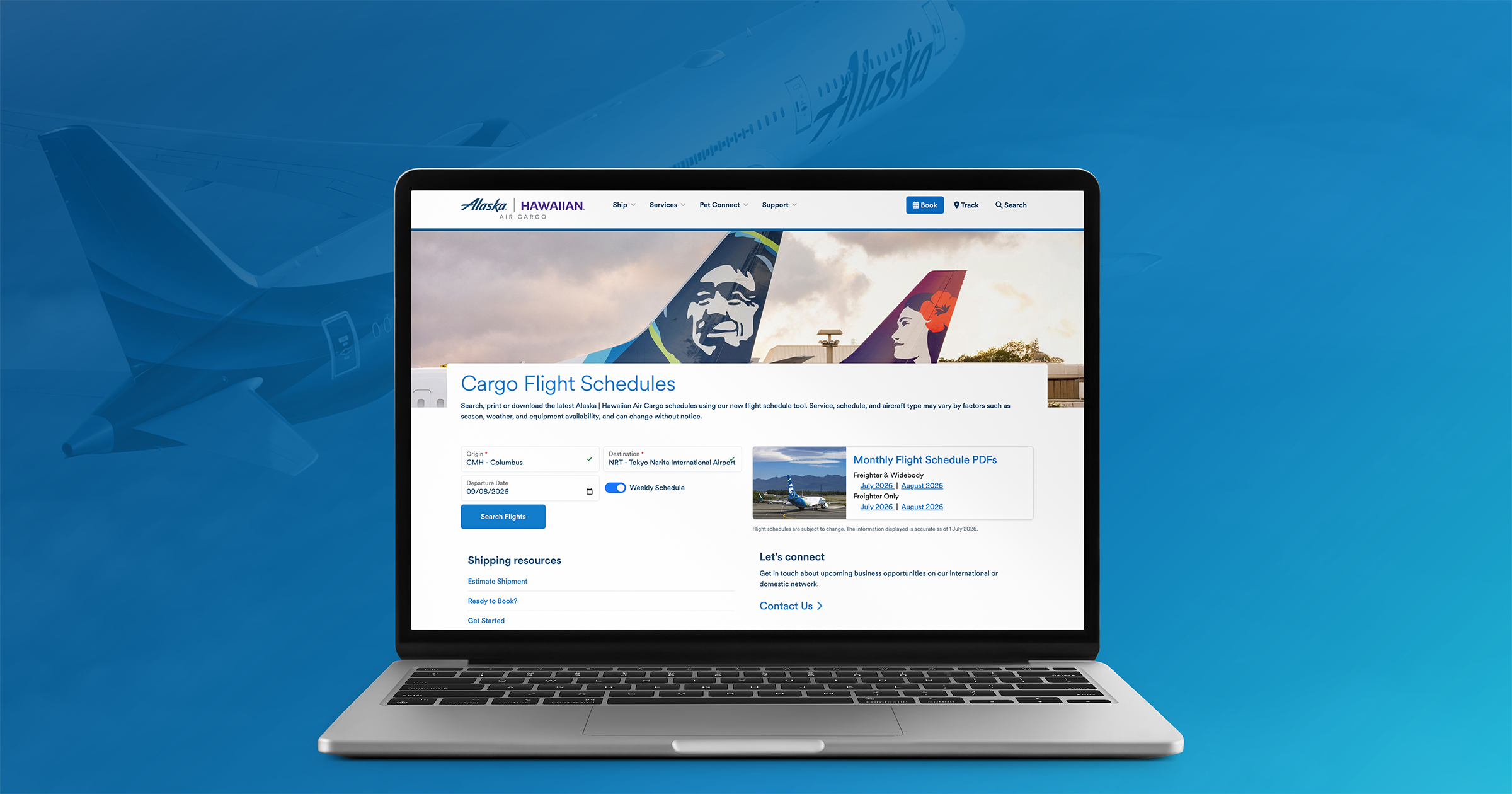 Let our new flight-search tool do the heavy lifting for you and your cargo 