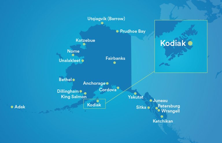 Kodiak, Alaska map